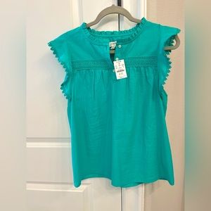 J.crew small teal blouse. Cotton. Brand new. Excellent condition.